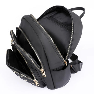 Xajzpa Lingge Rivet Nylon Fabric Design Large Capacity Three Layer Women's Backpack Senior Designer Brand Fashion Youth School Bag